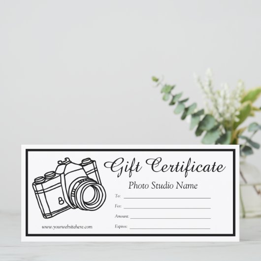 編集可能な写真ギフト証明書テンプレート (スタンド正面)