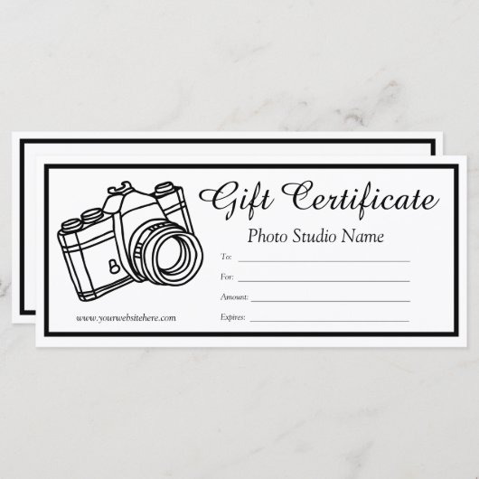 編集可能な写真ギフト証明書テンプレート (正面/裏面)