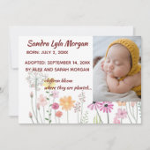 編集可能な写真フローラの採用のお知らせ 案内状 (正面)