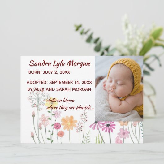 編集可能な写真フローラの採用のお知らせ 案内状 (スタンド正面)