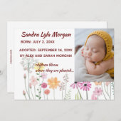 編集可能な写真フローラの採用のお知らせ 案内状 (正面/裏面)