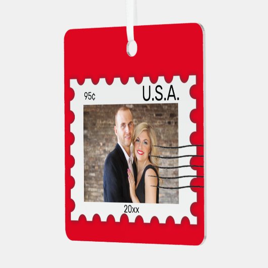 編集可能な写真切手メタルオーナメント メタルオーナメント (正面左)