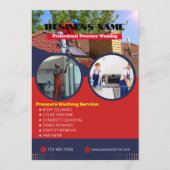 編集可能な写真加圧洗浄チラシ 招待状 (正面)