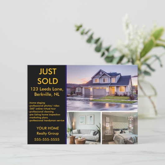 編集可能な写真実在エステートカード (スタンド正面)