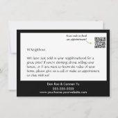 編集可能な写真実在エステートカード (裏面)