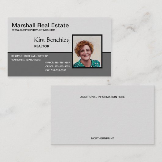 編集可能な写真2トーンの名刺 名刺 (正面/裏面)