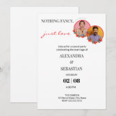 編集可能な写真 ウェディング レセプション 招待状 (正面/裏面)