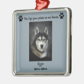 編集可能な写真 ペットの足跡が私たちの心に メタルオーナメント (左)