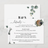 編集可能な写真 ユーカリ ウェディング 詳細 封入 エンクロージャーカード (正面/裏面)