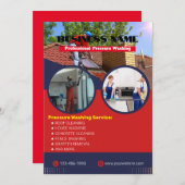 編集可能な写真 高圧洗浄 フライヤー 招待状 (正面/裏面)