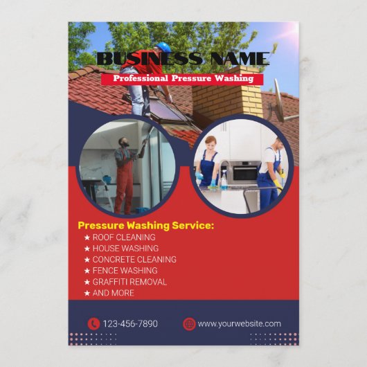 編集可能な写真 高圧洗浄 フライヤー 招待状 (正面)