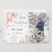 編集可能な冬のワンダーランドの写真招待状 招待状 (正面)