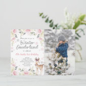 編集可能な冬のワンダーランドの写真招待状 招待状 (スタンド正面)