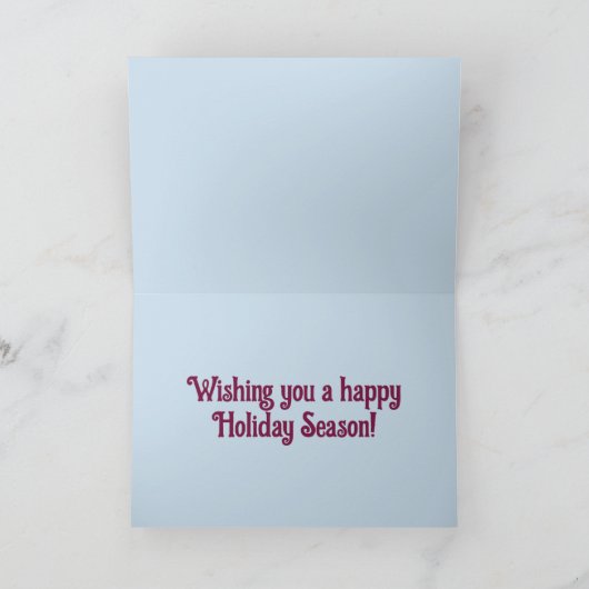 編集可能な冬の木のクリスマスカード - 幸せな休暇 カード (内部)