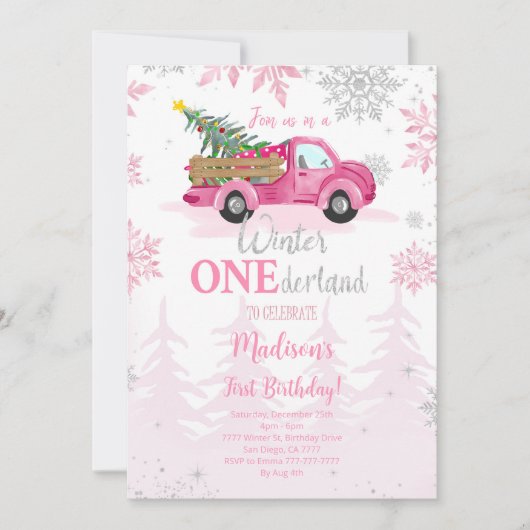 編集可能な冬のOneDerland招待状 招待状 (正面)