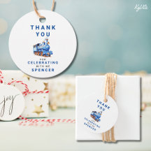 編集可能な列車の円ありがとうラベル列車