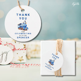 編集可能な列車の円ありがとうラベル列車 フェイバータグ