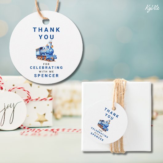 編集可能な列車の円ありがとうラベル列車 フェイバータグ