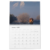 編集可能な列車 カレンダー (1月 2027)