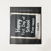 編集可能な初学校日写真フレーム タペストリー (正面)