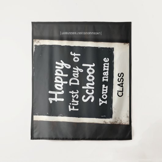 編集可能な初学校日写真フレーム タペストリー (正面)