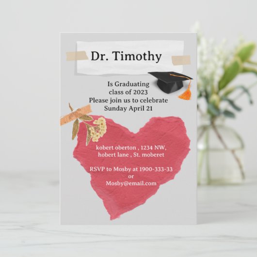 編集可能な医学生の卒業招待状 招待状 (スタンド正面)