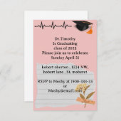 編集可能な医学生の卒業招待状 招待状 (正面/裏面)