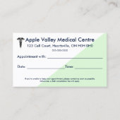 編集可能な医療アポイントメント 名刺 (正面)