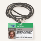 編集可能な医療警告ツール症候群 バッジ (正面ランヤード)