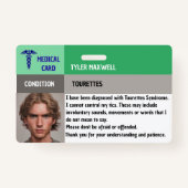 編集可能な医療警告ツール症候群 バッジ (正面)