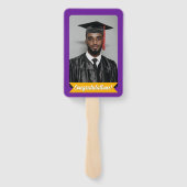 編集可能な卒業ガーデンフラグ名と学校名 ハンドファン (裏面)