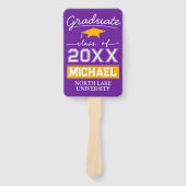 編集可能な卒業ガーデンフラグ名と学校名 ハンドファン (正面)