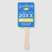 編集可能な卒業ガーデンフラグ名と学校名 ハンドファン (正面)