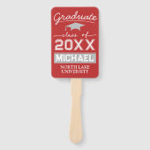 編集可能な卒業ガーデンフラグ名と学校名 ハンドファン (正面)