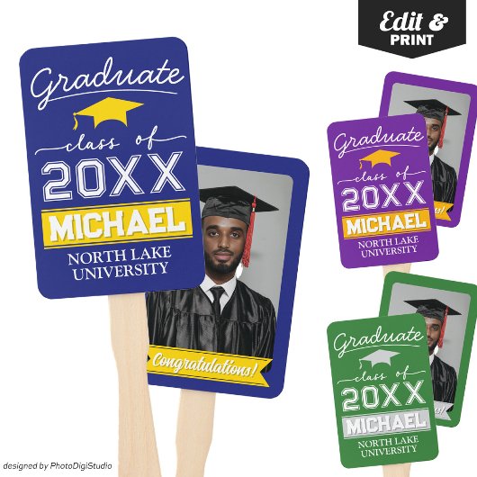 編集可能な卒業ガーデンフラグ名と学校名 ハンドファン