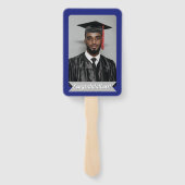 編集可能な卒業ガーデンフラグ名と学校名 ハンドファン (裏面)