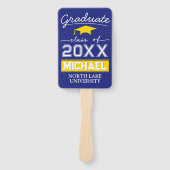 編集可能な卒業ガーデンフラグ名と学校名 ハンドファン (正面)