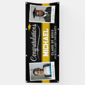 編集可能な卒業バナー Then and Now 写真付き 横断幕 (縦)