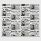 編集可能な卒業式新聞ラッピングペーパー ラッピングペーパー (フラット)