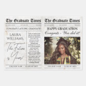 編集可能な卒業新聞フラワーブーケ ラッピングペーパーシート (正面)