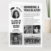 編集可能な卒業新聞発表招待状 カード (裏面)