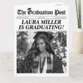 編集可能な卒業新聞発表招待状 カード (正面)