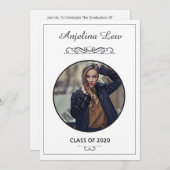 編集可能な卒業発表と招待状 案内状 (正面/裏面)