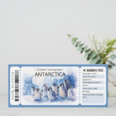 編集可能な南極飛行機チケット南極トリップ 招待状 (スタンド正面)