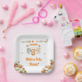 編集可能な印刷可能な甘い小さなカボチャ赤ちゃんシャワー ペーパープレート (パーティー)