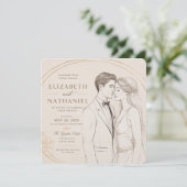 編集可能な印刷用結婚式カード セーブザデート (スタンド正面)