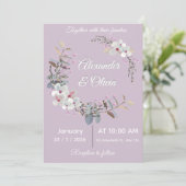 編集可能な印刷用結婚式招待状テンプレート 招待状 (スタンド正面)