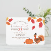 編集可能な友達与える饗宴紅葉 招待状 (スタンド正面)