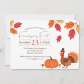編集可能な友達与える饗宴紅葉 招待状 (正面)