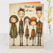 編集可能な友達 同僚たちへの別れと幸運のカード カード (黄色い花)